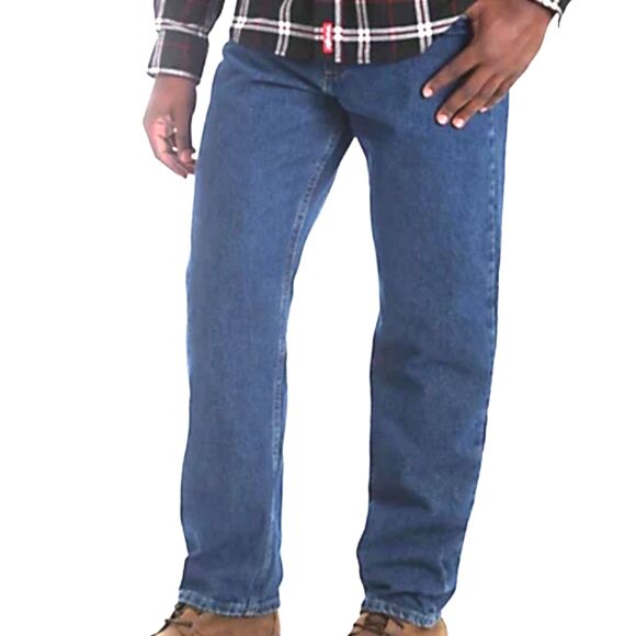 Wrangler NWT Five Star Flex Medium Dark Wash Relaxed Fit Men's Jeans Size 42X30 - Picture 1 of 8